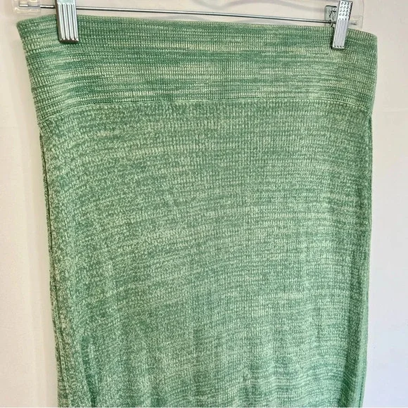 Free People Olive Green Midi Comfortable Elastic Stretch Skirt Size Medium - Picture 3 of 14